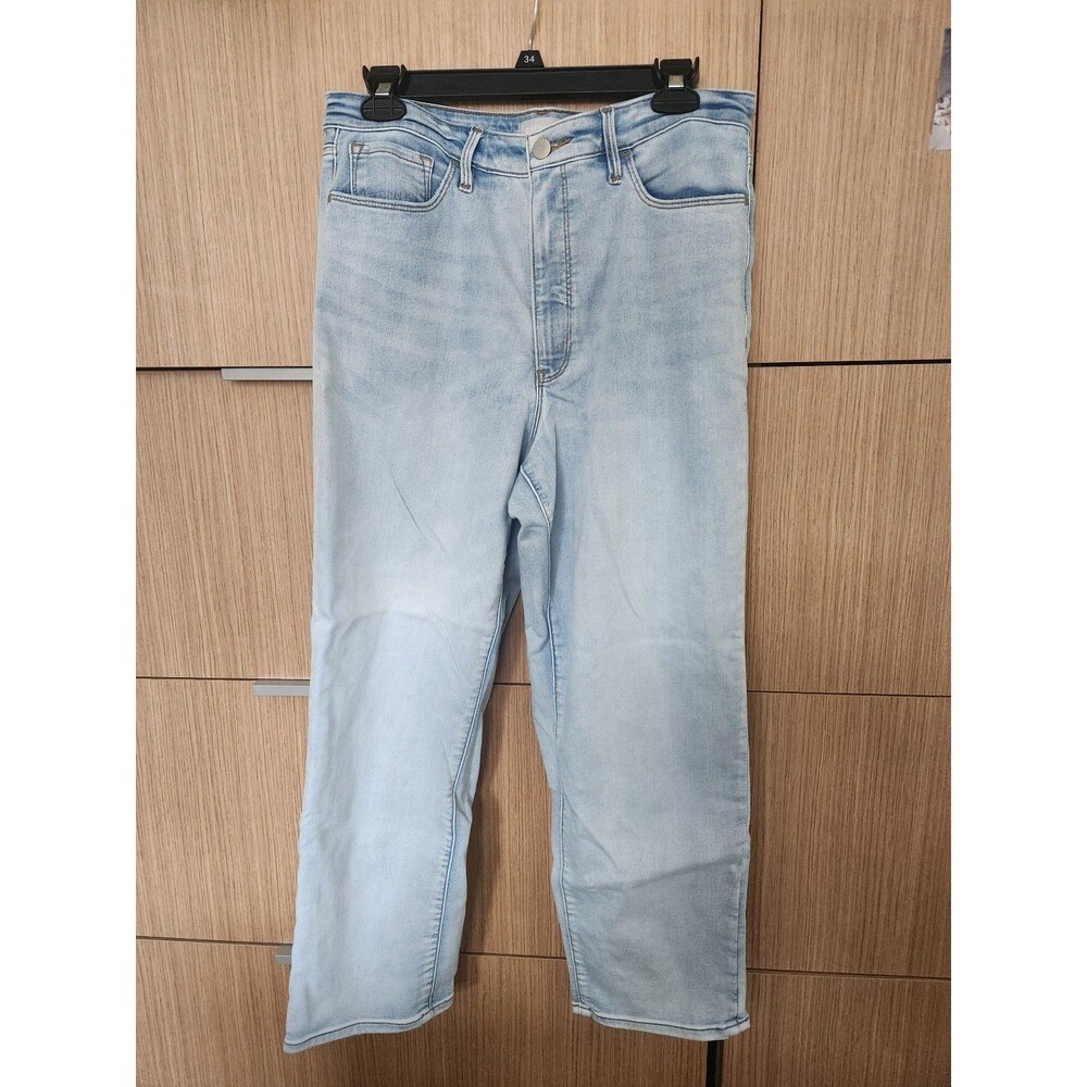 Athleta Sculptek High Rise Light Wash Straight Leg Ankle Jeans Size 12